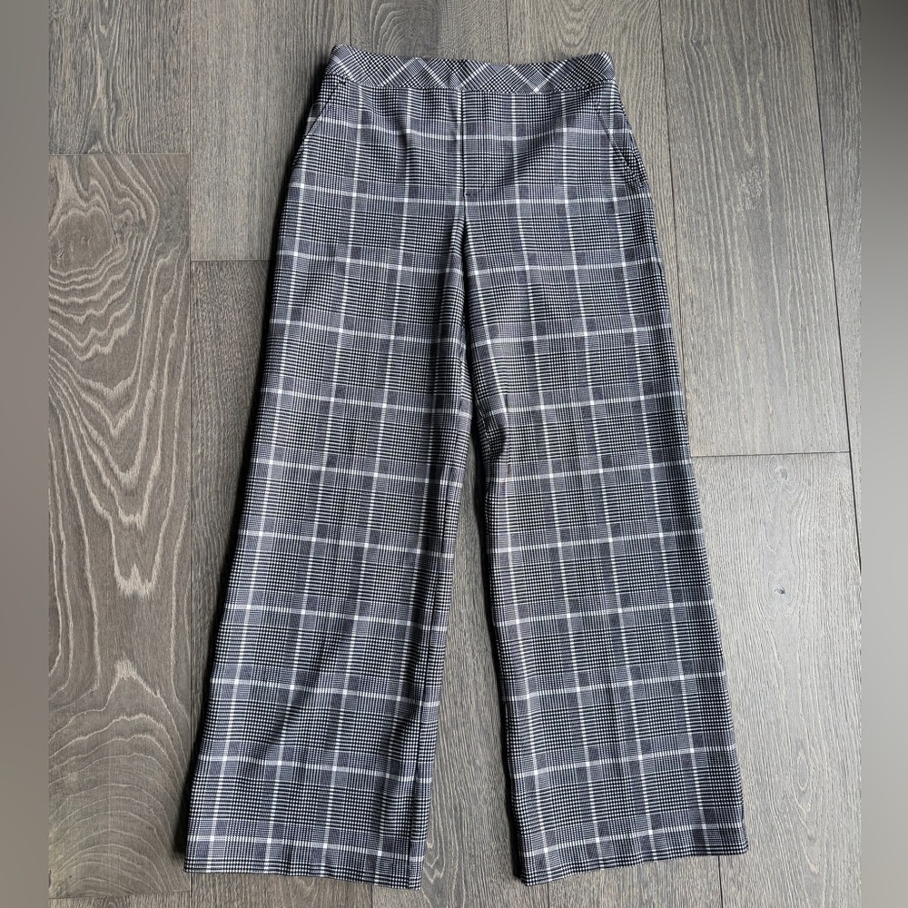 Spanx Ponte Jacquard Wide Leg Pants White / Black Size Large - Picture 1 of 7